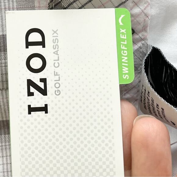 Izod Golf Skort Athletic Skirt Plaid Woman size 14 white gray - Picture 10 of 12